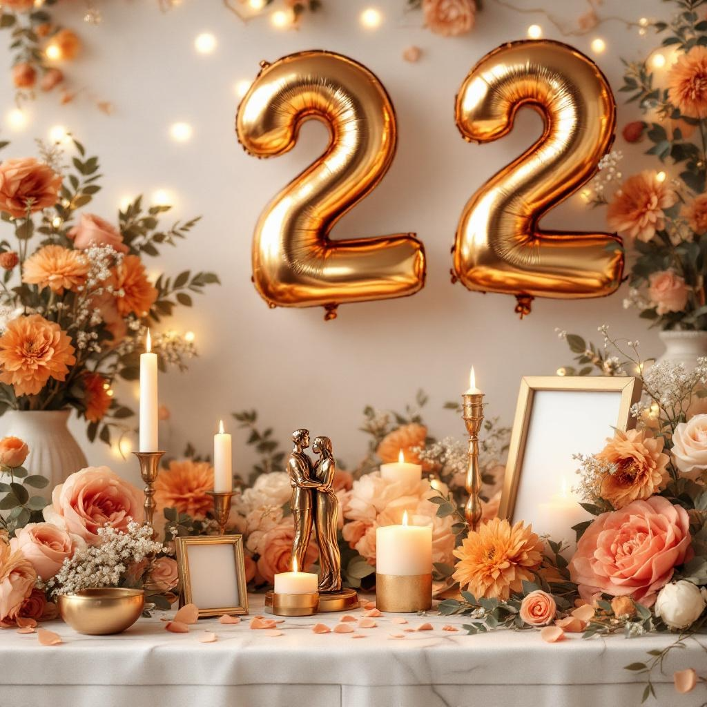 Paar feiert Bronzehochzeit den 22. Hochzeitstag warm und beständig