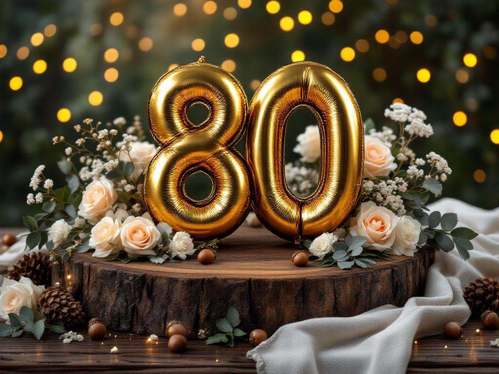 Eichenhochzeit Feier zum 80. Hochzeitstag mit starkem Eichenbaum und Paar