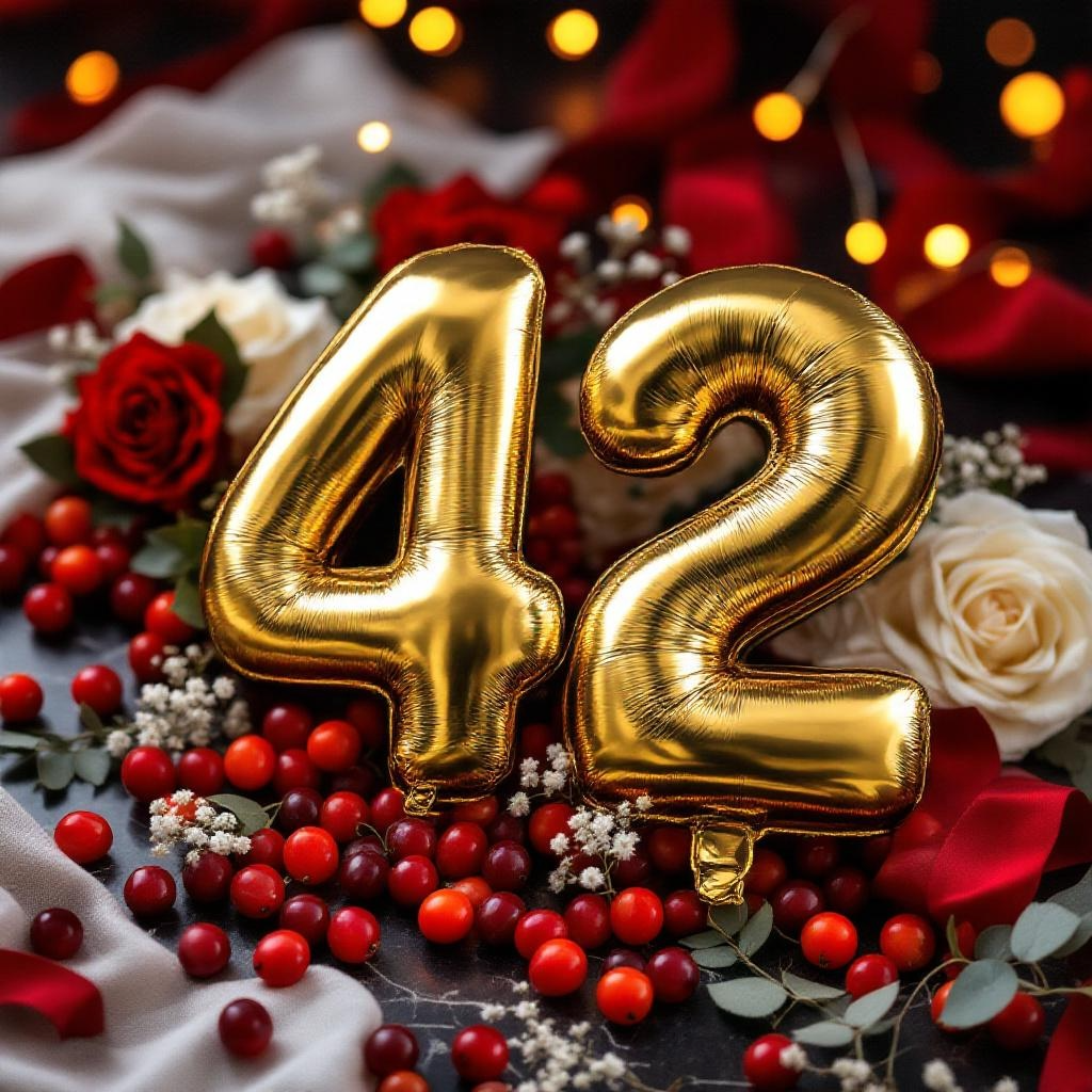 Granathochzeit 42. Hochzeitstag leuchtende Kunstwerke Liebe feiern