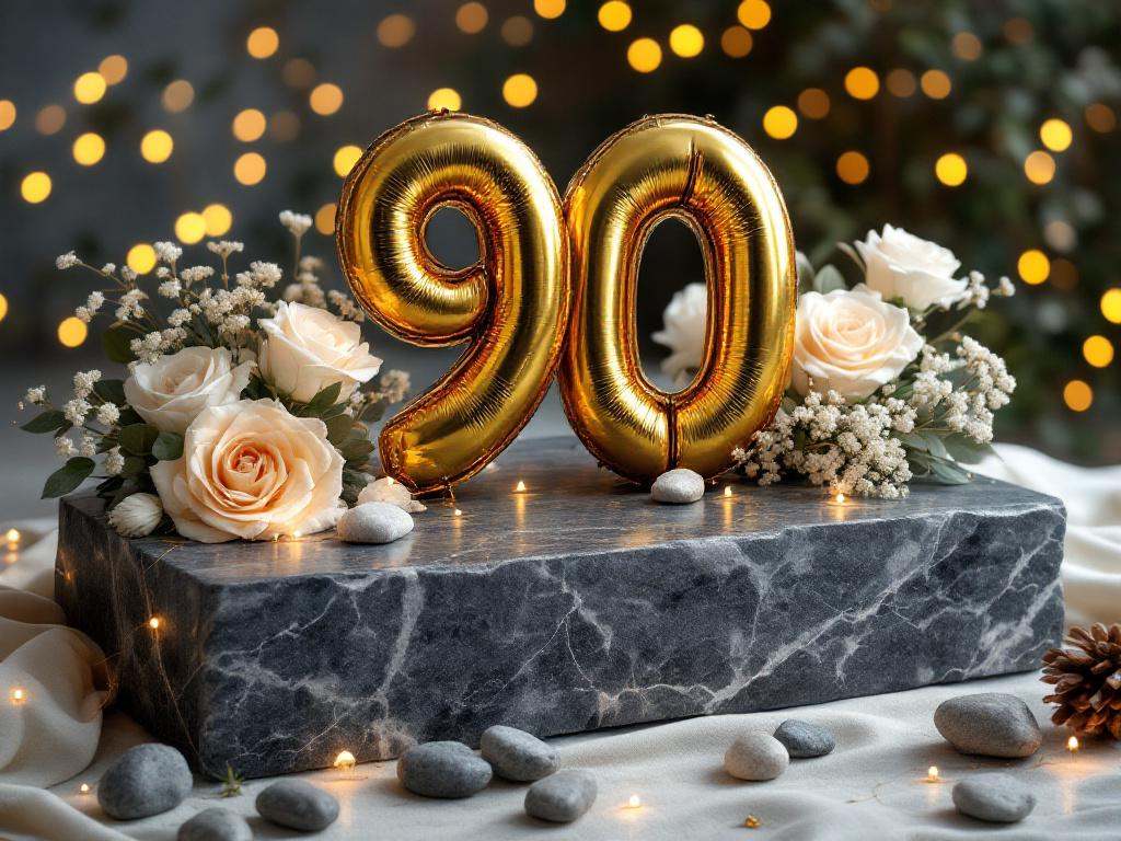 Symbolische Darstellung der Granithochzeit zum 90. Hochzeitstag unzerstörbarer Liebe