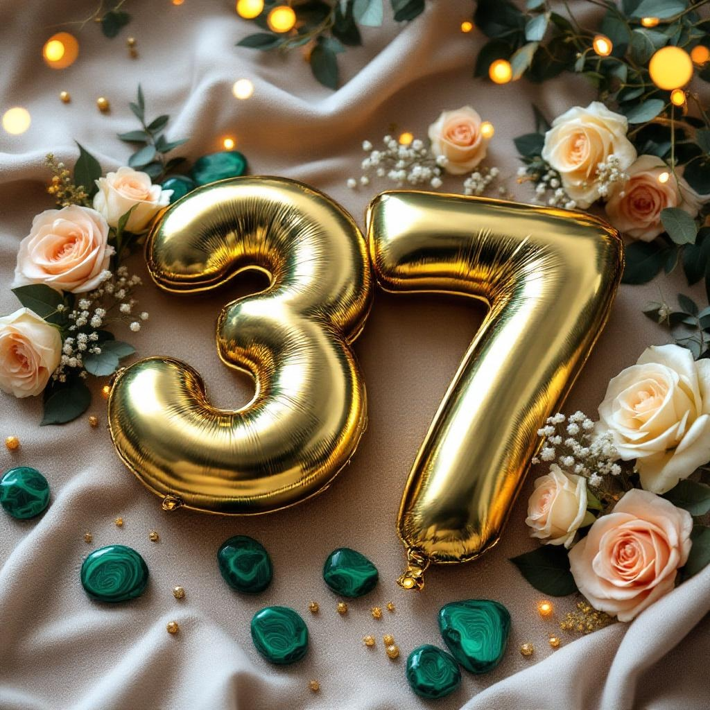 Malachithochzeit 37. Hochzeitstag mit grünen Malachitmustern feiern