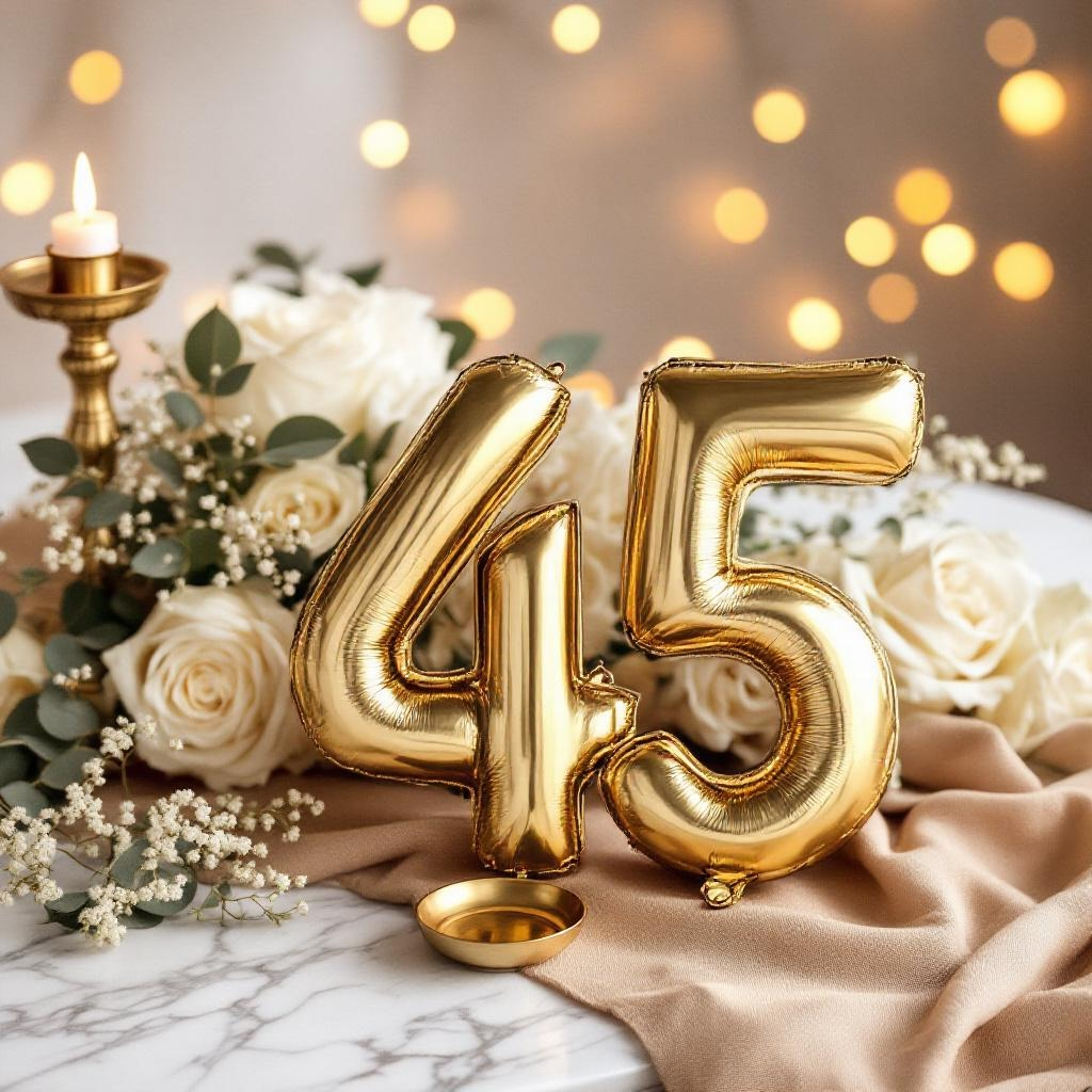 Messinghochzeit 45. Hochzeitstag mit goldenem Glanz feiern