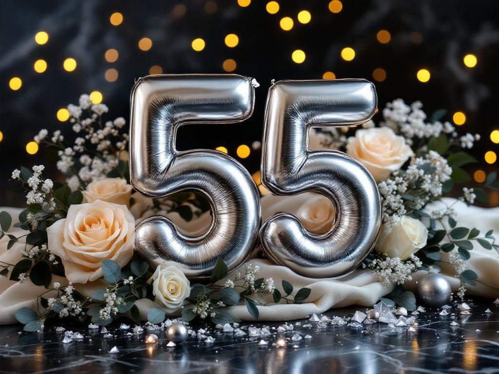 Diamantring und Platinherz symbolisieren Platinhochzeit zum 55. Ehejubiläum