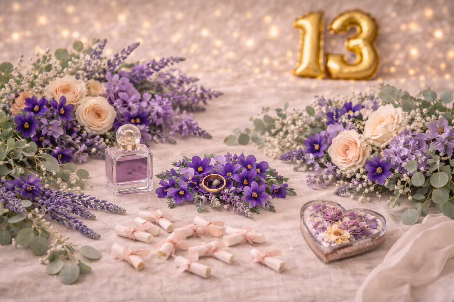 Veilchenhochzeit 13. Hochzeitstag zart und duftend feiern mit Veilchenstrauß