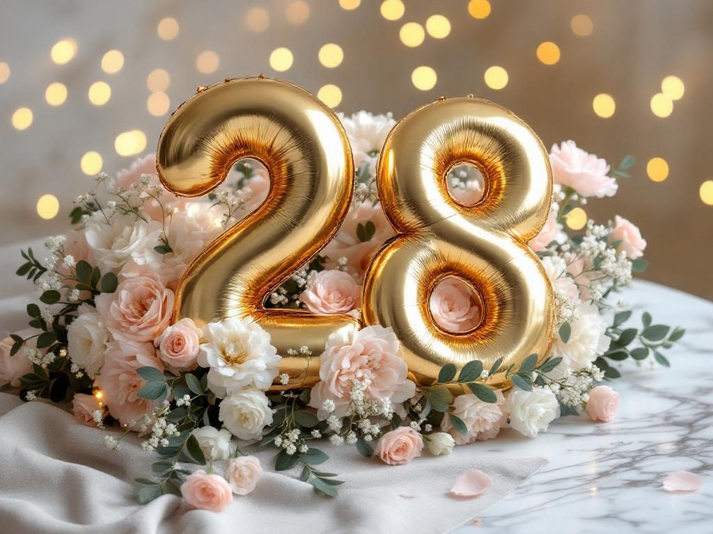 Paar feiert Nelkenhochzeit, 28. Hochzeitstag, zeitlose Kunstwerke der Liebe