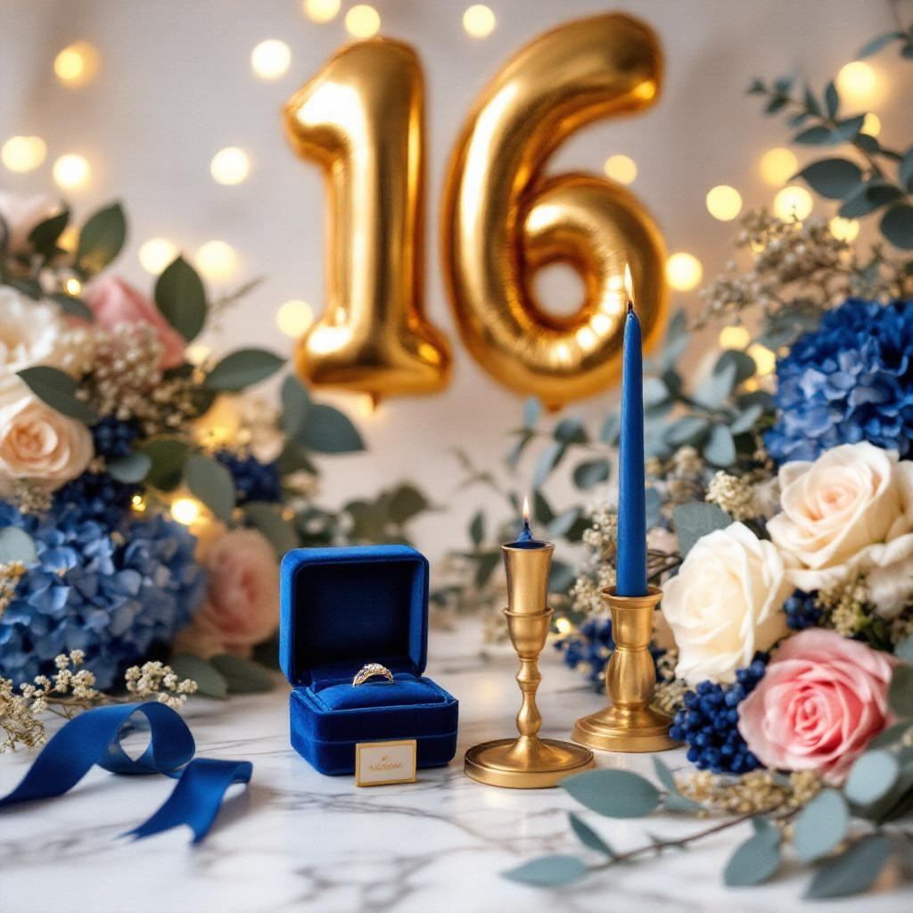 Saphirhochzeit Paar feiert 16. Hochzeitstag königlich
