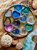 Schmuckschalen aus Resin in bunt mit Goldenen Details