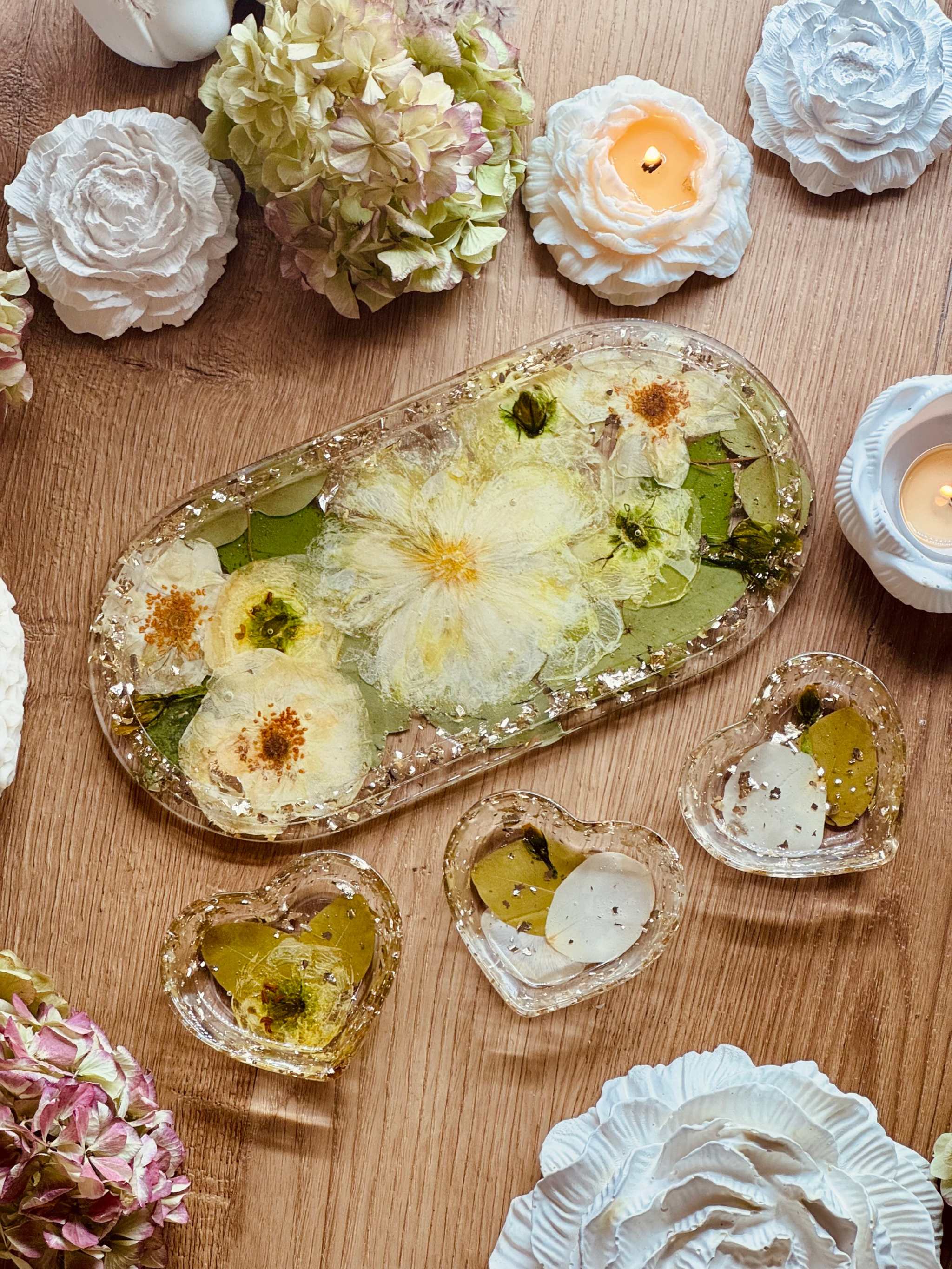 Herzschale aus deinem Brautstrauß mit getrockneten Blüten handgefertigt als Schmuckschale und Erinnerungsstück