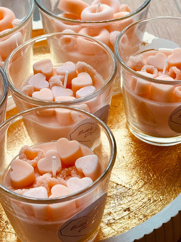 Candle in a glass with sweet highlight 