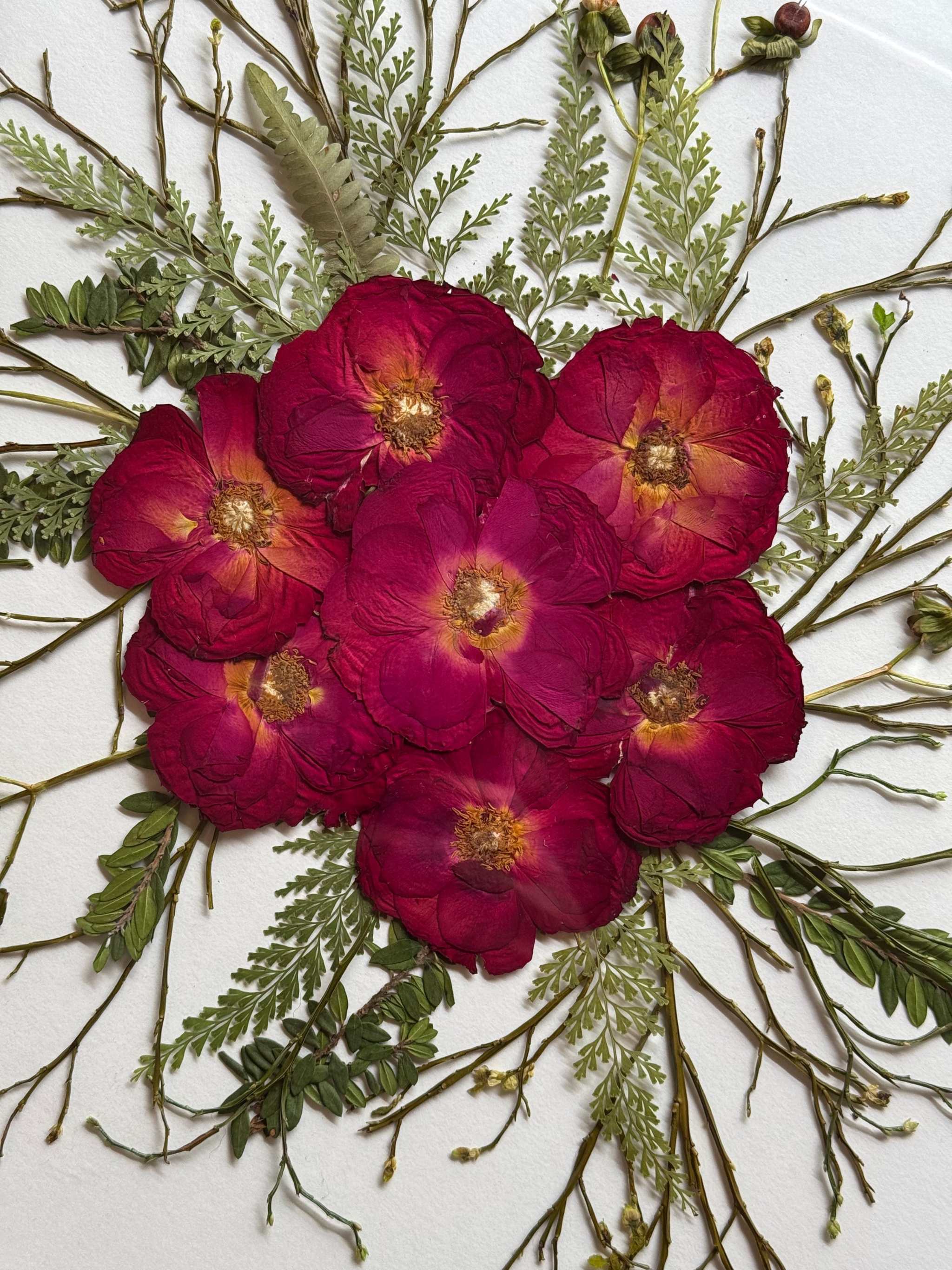 Rosen und Schleierkraut im Hochzeitsblumen Bilderrahmen – deinen Brautstrauß konservieren und detailverliebt in Szene setzen für die Ewigkeit.