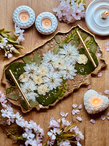 Your individual rectangular tray made from your bridal bouquet