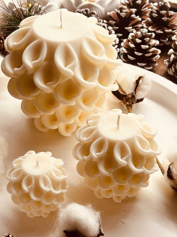 Sculpture candles in Crazy Pinecone design