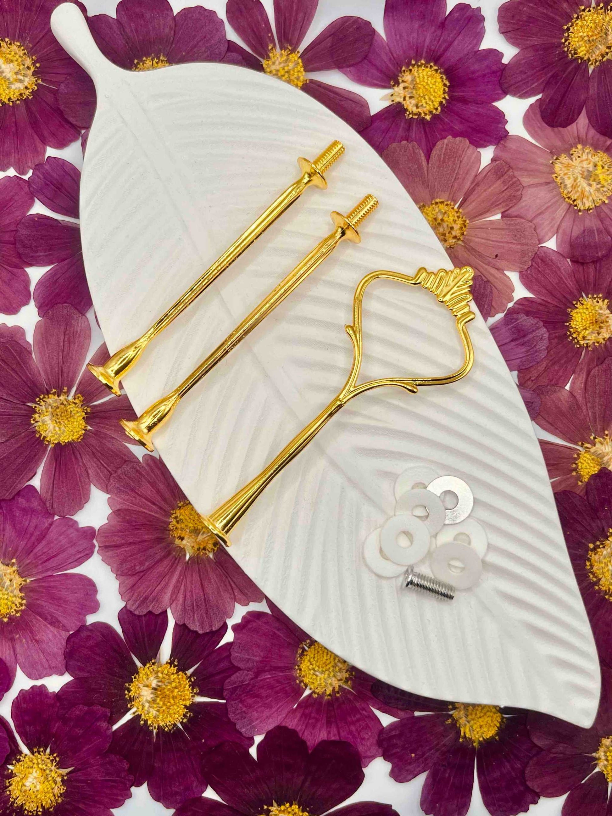 Edle Kronen Etagerenstange in Gold für Resin- oder Porzellan-Etageren