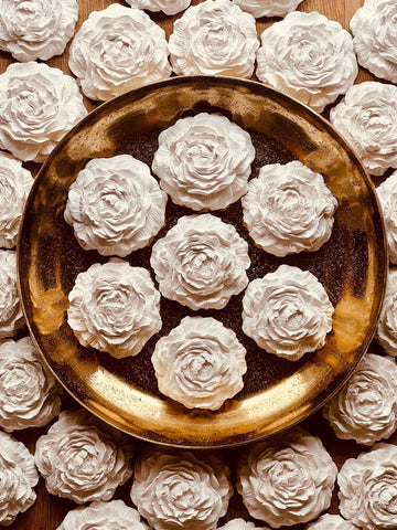 Cast ceramic decorative flower peony 