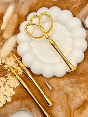 Etagerenstange “Bubble Rings” in glänzendem Gold, stilvoll und stabil