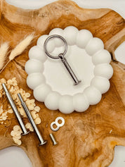 Etagerenstange “The Mini Ring” in glänzendem Silber, stilvoll und stabil -Hochwertige silberne Etagerenstange für DIY-Etagerenprojekte -Silberne Etagerenstange mit matter Oberfläche und klarer Form