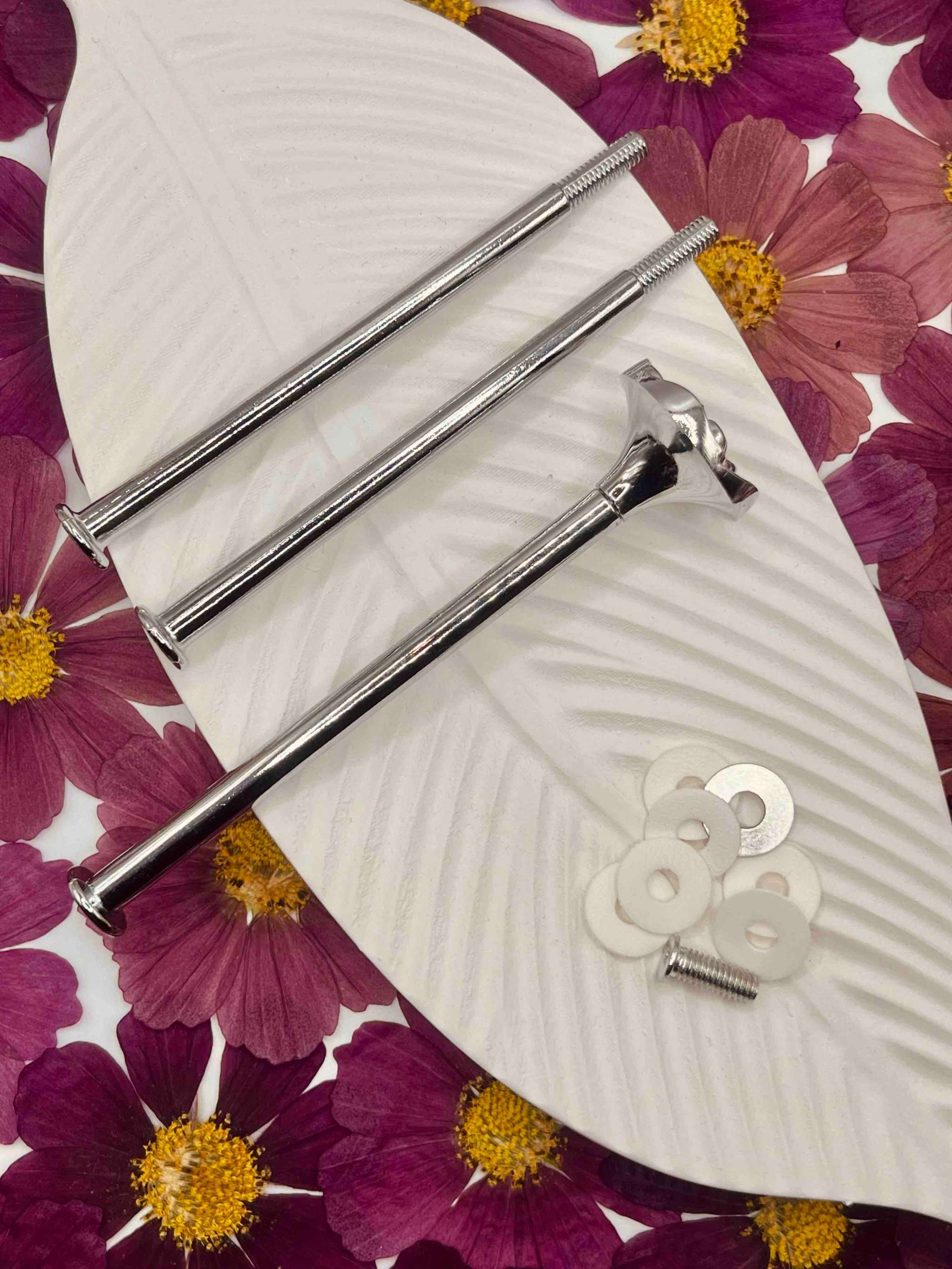 Edle Etagerenstange in Silber für Resin- oder Porzellan-Etageren