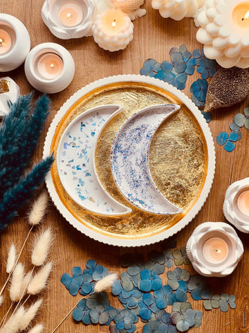 Glitzerndes Gießkeramik Schalen Set im 