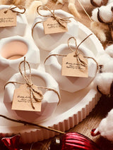 Cast ceramic tealight holder "Geometric" in geometric shape