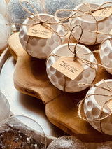 Cast ceramic tealight holder "High Dots" in minimalist design