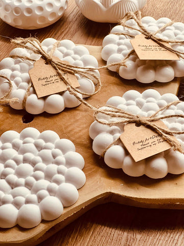 Cast ceramic coaster or candle tray 