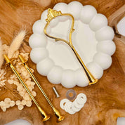 Goldene Etagerenstange “Crown” mit klassischem Kronen-Design, 33 cm hoch