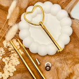 Etagerenstange "Heart" in goldfarben