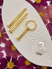 Goldene Etagerenstange mit schraubbarem Verbindungssystem