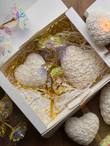 Geschenkset "Hearts and Roses" mit Kerzen und ewiger Rose