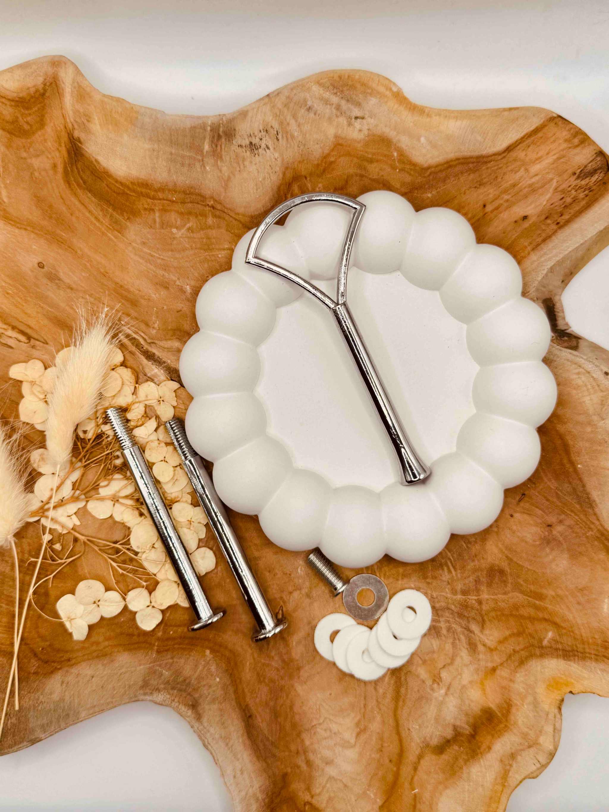 Hochwertige silberne Etagerenstange für DIY-Mini-Etagerenprojekte