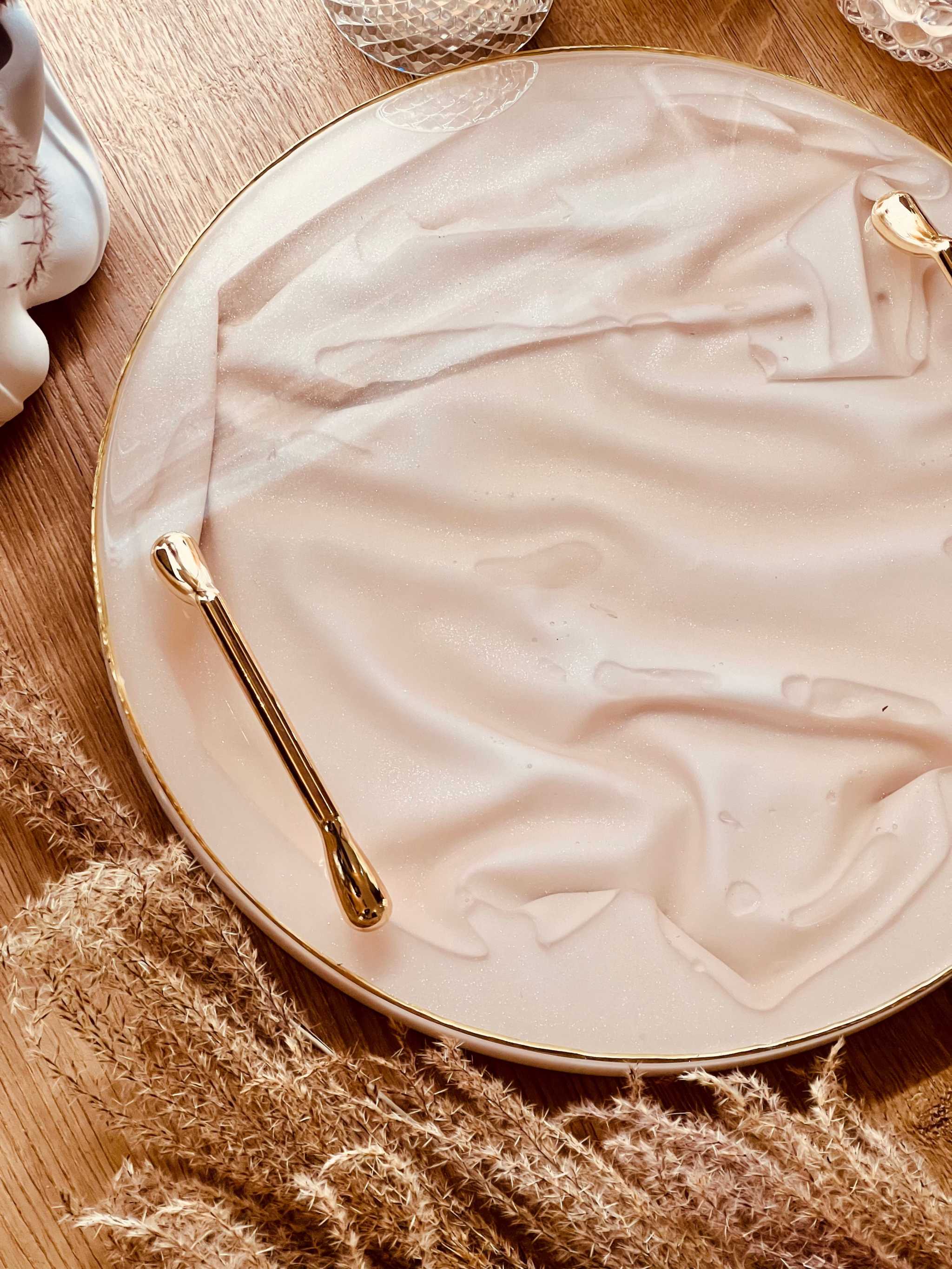 Gold-colored metal tray handles set, elegant and stylish for DIY projects.