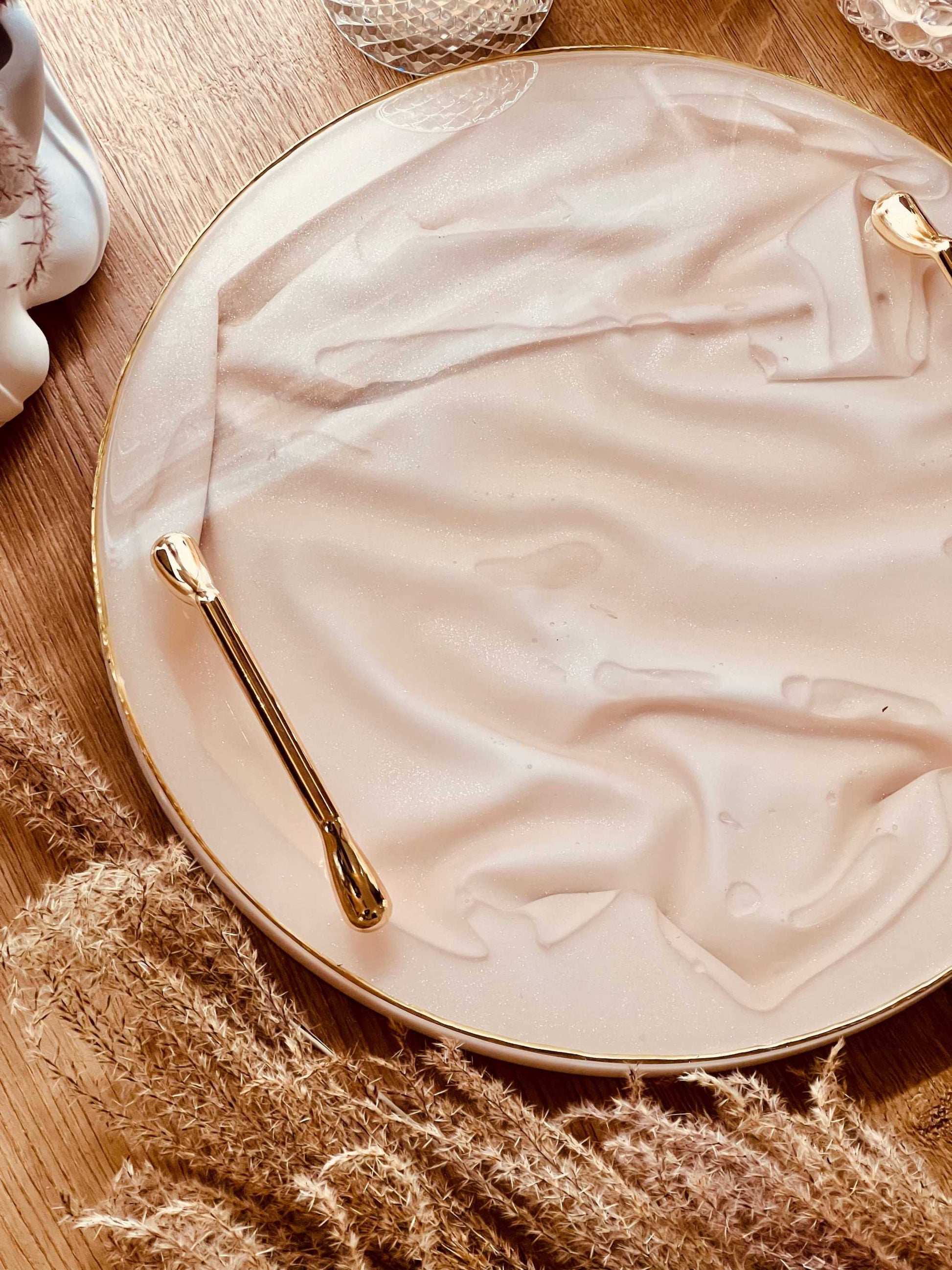 Gold-colored metal tray handles set, elegant and stylish for DIY projects.