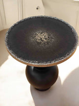 Epoxidharz Couchtisch rund in Schwarz mit Kristalloptik – 40 cm Durchmesser