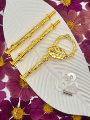 Edle Etagerenstange in Gold für Resin- oder Porzellan-Etageren -Modern gebürstete Etagerenstange in warmem Gold