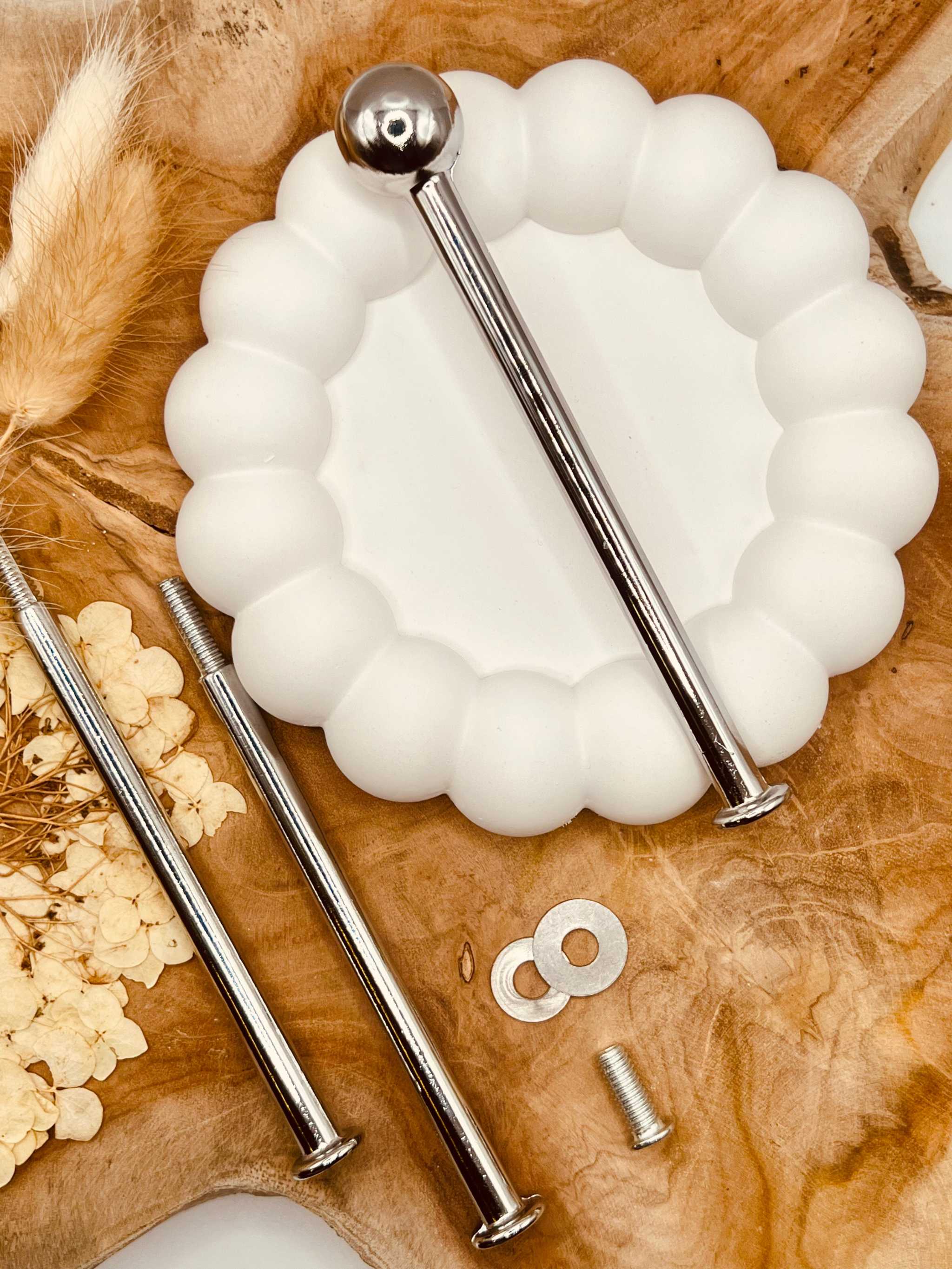 Hochwertige silberne Etagerenstange für DIY-Etagerenprojekte
