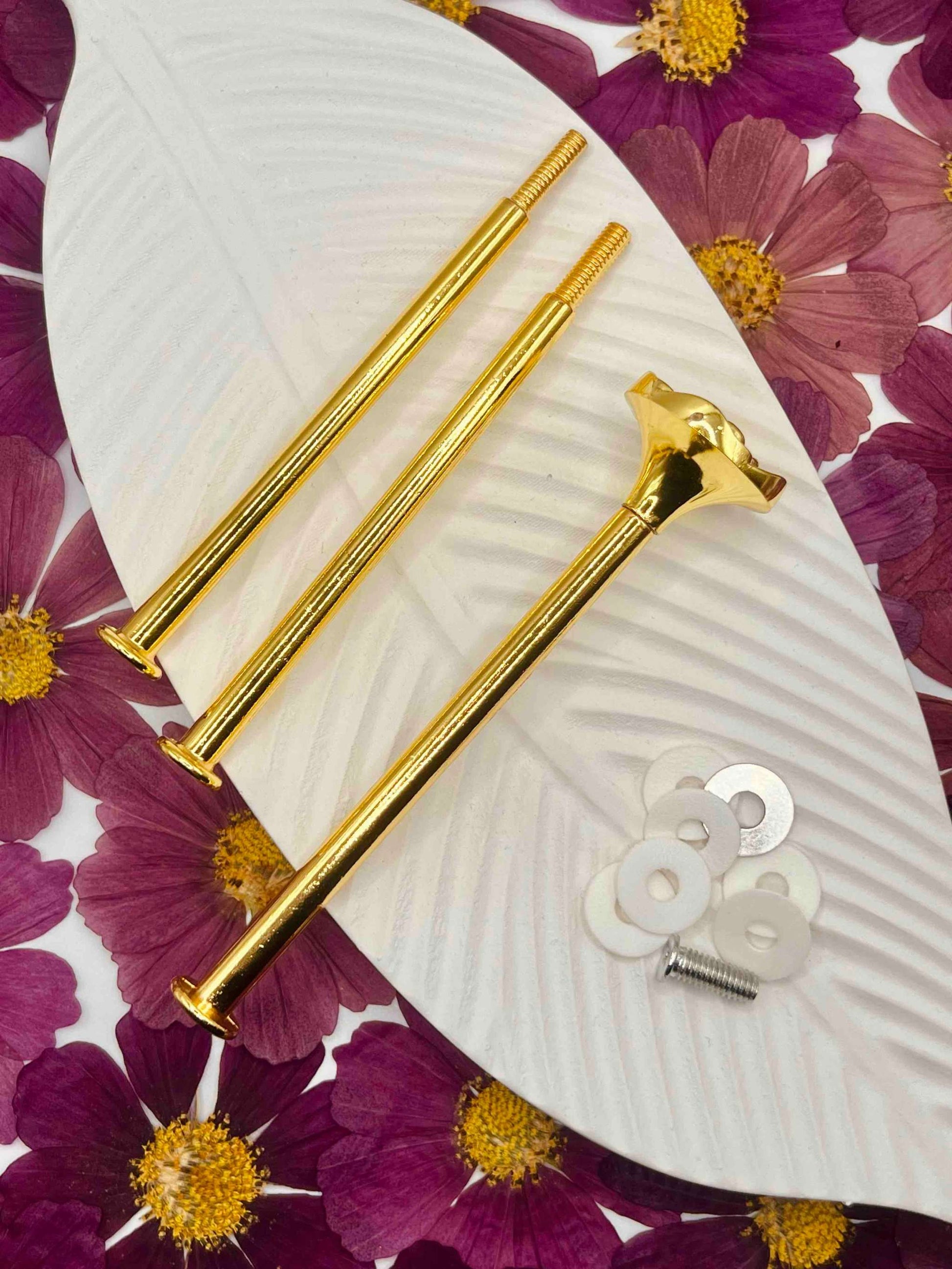 Edle Etagerenstange in Gold für Resin- oder Porzellan-Etageren