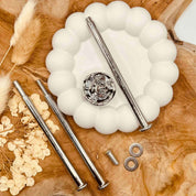 Silberne Etagerenstange “Rose” mit romantischem Rosen-Design, 36 cm hoch