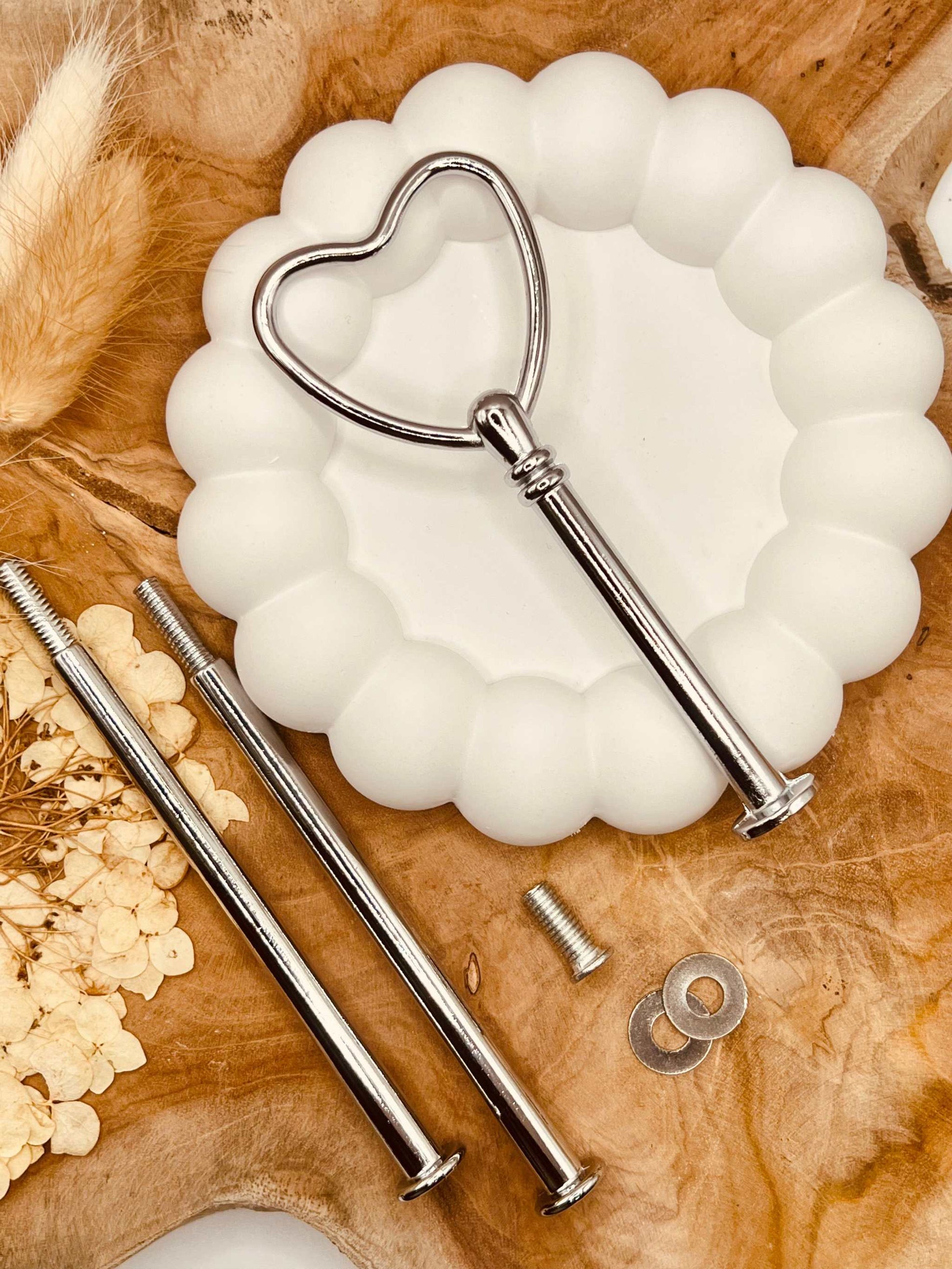 Hochwertige silberne Etagerenstange für DIY-Etagerenprojekte