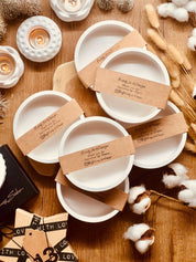 Minimalist handmade Gießkeramik bowls "The Round One" for versatile use.The Round One Weisse Deko Giesskeramik Schale elegant
