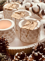 Cast ceramic tealight holder in minimalist design "Straight Dots"