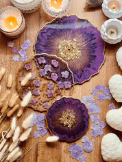 Gepresste Blumen für Resin und Kerzenkunst – die zarten Lotus Hortensienblüten in Lila sind eine wunderschöne Ergänzung für handgefertigte Kerzen und Wachskreationen.