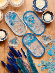 Handgepresste Lotus Hortensien in Blau – ideale Naturblumen für kunstvolle Dekoration, Tischdeko oder DIY-Projekte.
