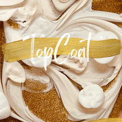 Resin Art swirling design with gold accents promoting online course.