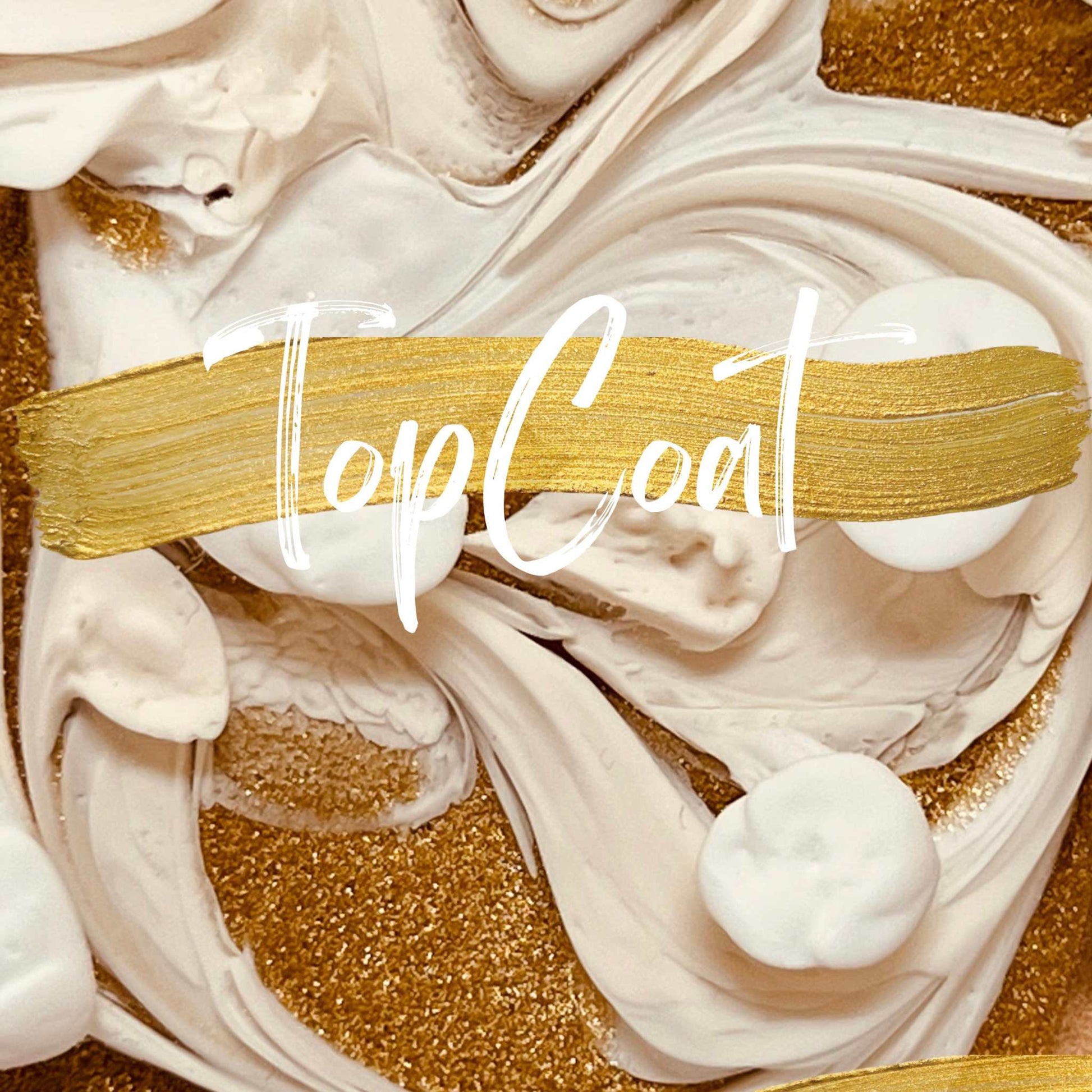 Resin Art swirling design with gold accents promoting online course.