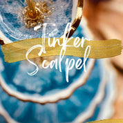 Resin Art Onlinekurs cover with blue and gold tray artwork.