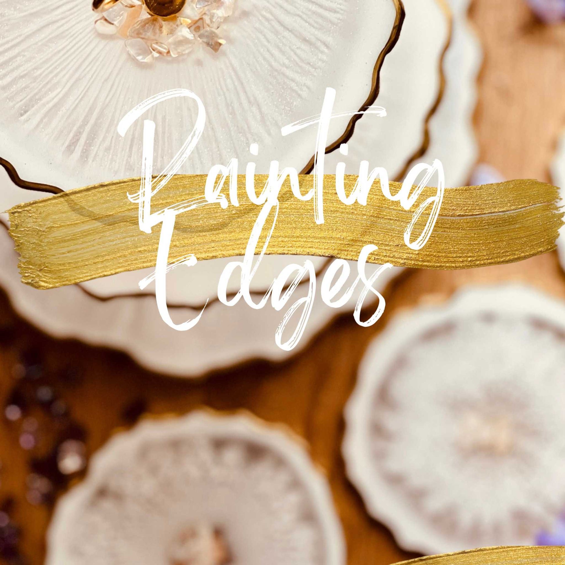 Resin Art Onlinekurs featuring artistic techniques and painting edges with resin craft.