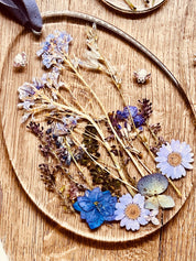 Handmade resin Easter egg pendant with dried plants.