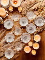 Jewelry bowls made of resin in white with silver