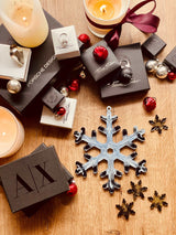 Resin pendant in blue with white and gold