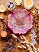 Schale aus Resin in Pink mit Silber und Holographischer Oberfläche